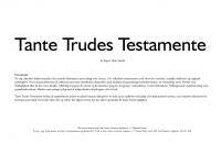 Front page for Tante Trudes testamente