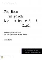 Forside til The Room in which Lombardi Died