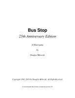 Front page for Bus Stop 25th Anniversary Edition